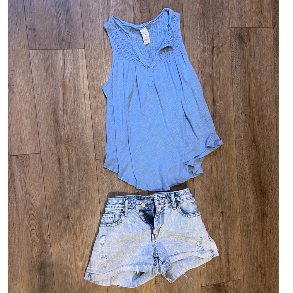 Free People flowy light blue tank